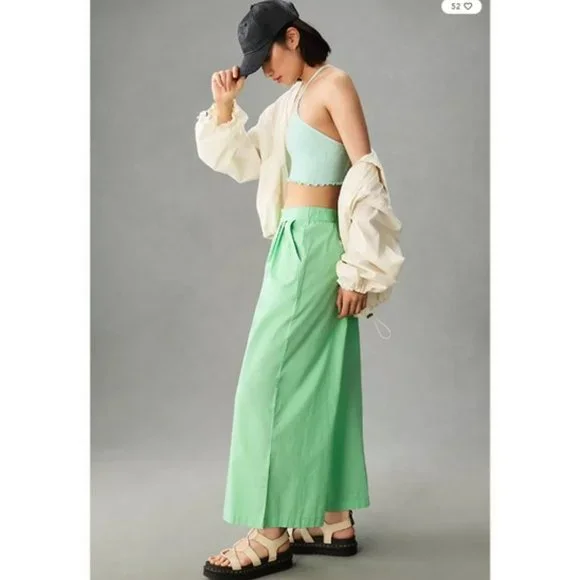 NWT-On the Road x Anthropologie Mint Cosmo Culotte Pants - L - Picture 3 of 6